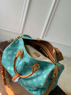 LV M24417 Louis Vuitton Speedy P9 Bandouliere 40 Bag Monogram Leather Light Blue - Default Title - View 9