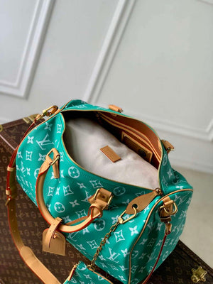 LV M24417 Louis Vuitton Speedy P9 Bandouliere 40 Bag Monogram Leather Light Green - Default Title - View 9