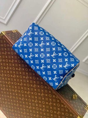 LV M24418 Louis Vuitton Speedy P9 Bandouliere 40 Bag Monogram Leather Blue - Default Title - View 3