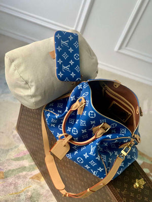 LV M24418 Louis Vuitton Speedy P9 Bandouliere 40 Bag Monogram Leather Blue - Default Title - View 9