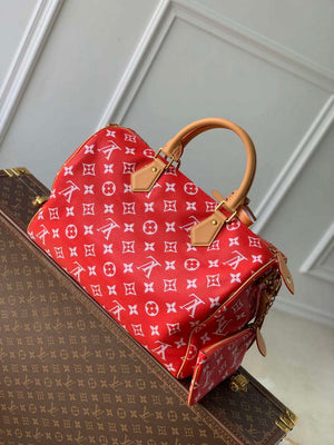 LV M24420 Louis Vuitton Speedy P9 Bandouliere 40 Bag Monogram Leather Red - Default Title - View 3