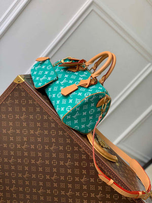 LV M24423 Louis Vuitton Speedy P9 Bandouliere 25 Bag Monogram Leather Light Green - Default Title - View 2