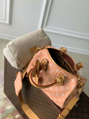 LV M24424 Louis Vuitton Speedy P9 Bandouliere 25 Monogram Bag Pastel Peach - Default Title - View 9