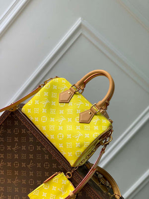 LV M24429 Louis Vuitton Speedy P9 Bandouliere 25 Bag Monogram Leather Fluorescent Yellow - Default Title - View 3