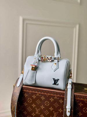 LV M24604 Louis Vuitton SPEEDY 18 LV&I Calf Leather Handbag Olympic Blue - Default Title - View 1