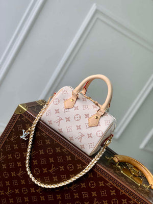 LV M24606 Louis Vuitton SPEEDY 18 LV&I Monogram Dune Coated Canvas Bag Beige - Default Title - View 3