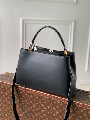 LV M24607 Louis Vuitton Capucines GM Souple Handbag Black - Default Title - View 3
