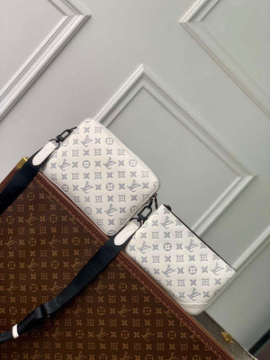 LV M24754 Louis Vuitton Trio Messenger Bag White/Navy Blue - Default Title - View 3