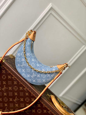 LV M24846 Louis Vuitton Loop Bag Sky Blue Monogram denim - Default Title - View 3