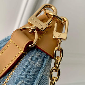 LV M24846 Louis Vuitton Loop Bag Sky Blue Monogram denim - Default Title - View 7