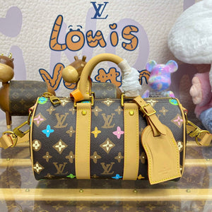 LV M24849 Louis Vuitton Keepall Bandouliere 25 Bag Chocolate - Default Title - View 1