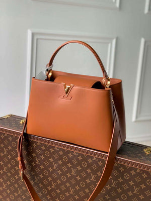 LV M24879 Louis Vuitton Capucines GM Souple Handbag Cognac - Default Title - View 1