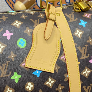 LV M24901 Louis Vuitton Keepall Bandouliere 50 Travel Bag Chocolate - Default Title - View 5