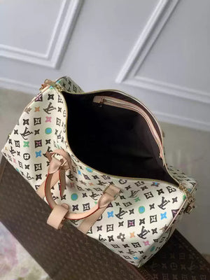 LV M24901 Louis Vuitton Keepall Bandouliere 50 Travel Bag White Multicolor - Default Title - View 9