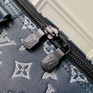 LV M24953 Louis Vuitton Keepall Bandouliere 50 Travel Bag Ink Blue/White - Default Title - View 5
