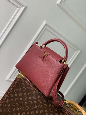 LV M25128 Louis Vuitton Capucines BB Handbag Griotte Red - Default Title - View 3