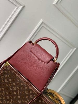 LV M25128 Louis Vuitton Capucines MM Handbag Griotte Red - Default Title - View 2