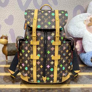 LV M25240 Louis Vuitton Christopher MM Backpack Chocolate - Default Title - View 1