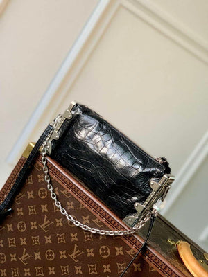 LV M25445 Louis Vuitton Slim Trunk Bag Crocodile Pattern Black - Default Title - View 3