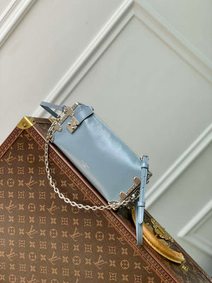 LV M25445 Louis Vuitton Slim Trunk Bag Gray Blue - Default Title - View 1
