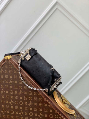 LV M25445 Louis Vuitton Slim Trunk Bag Ostrich Pattern Black - Default Title - View 1