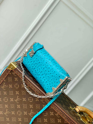 LV M25445 Louis Vuitton Slim Trunk Bag Ostrich Pattern Royal blue - Default Title - View 2