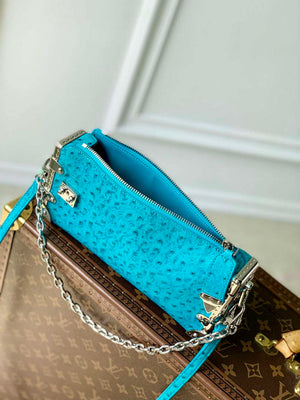LV M25445 Louis Vuitton Slim Trunk Bag Ostrich Pattern Royal blue - Default Title - View 9