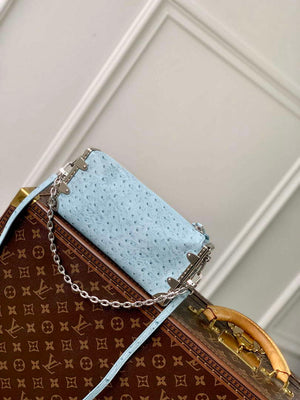 LV M25445 Louis Vuitton Slim Trunk Bag Ostrich Pattern Sky blue - Default Title - View 3