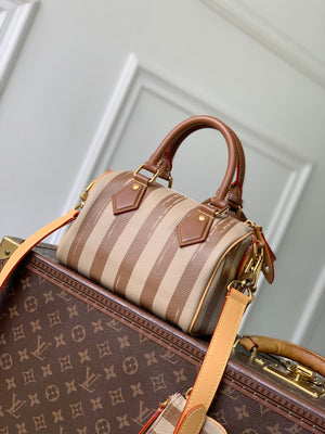 LV M28186 Louis Vuitton Speedy P9 Bandoulière 20 Bag Brown stripes - Default Title - View 3