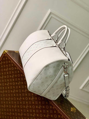 LV M30885 Louis Vuitton Keepall Bandouliere 50 Bag Optic White - Default Title - View 3