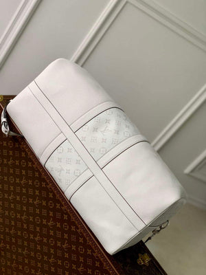 LV M30885 Louis Vuitton Keepall Bandouliere 50 Bag Optic White - Default Title - View 4