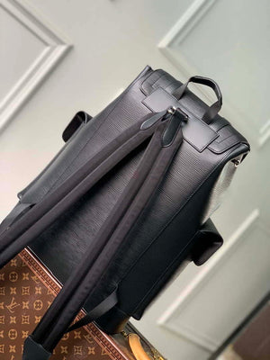 LV M41079 Louis Vuitton Christopher MM Epi Black With Yellow Logo - Default Title - View 2
