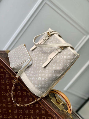 LV M42238 Louis Vuitton Bucket PM Tote Bag White - Default Title - View 2
