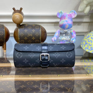 LV M43385 Louis Vuitton 3 Watch Case Monogram Eclipse - Default Title - View 1