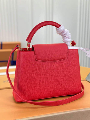 LV M43935 Louis Vuitton Capucines BB Handbag Taurillon Red - Default Title - View 6