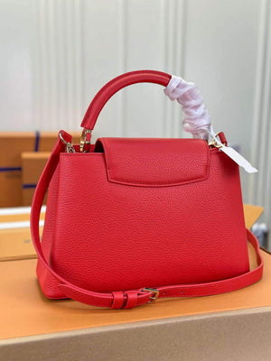 LV M43935 Louis Vuitton Capucines MM Taurillon Handbag Red - Default Title - View 6