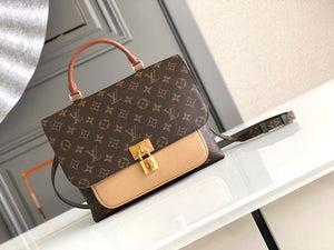 LV M44257 Louis Vuitton Marignan Messenger Top Handle Monogram M43960 Bag Apricot - Default Title - View 1