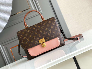 LV M44259 Louis Vuitton Marignan Messenger Top Handle Monogram M44286 Bag Pink - Default Title - View 1