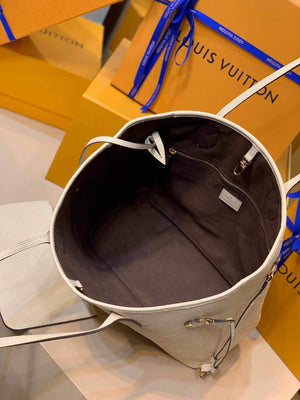 LV M45684 Louis Vuitton Neverfull MM M45686 Bag Embossed Cowhide Leather - luxibagsmall