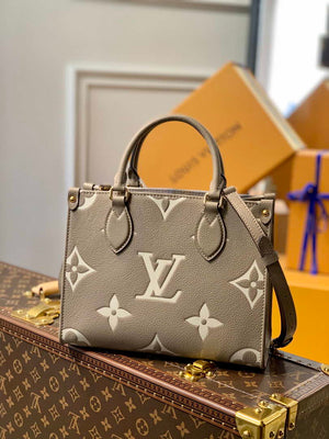 LV M45779 Louis Vuitton Onthego Pm Bag leather Gray - Default Title - View 1