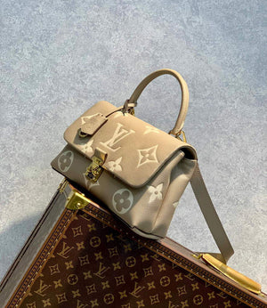 LV M46041 Louis Vuitton Madeleine MM Handbag Embossed Grained Cowhide Leather - Default Title - View 3