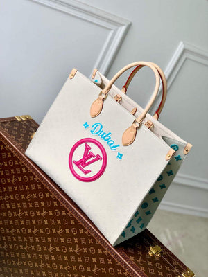LV M46076 Louis Vuitton Onthego GM Tote Bag Yellow leather - Default Title - View 1