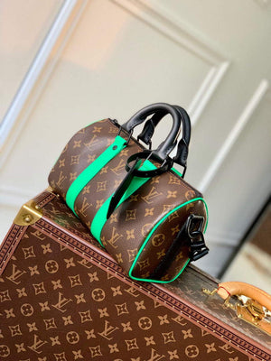 LV M46249 Louis Vuitton Keepall Bandouliere 25 Bag Green - Default Title - View 3