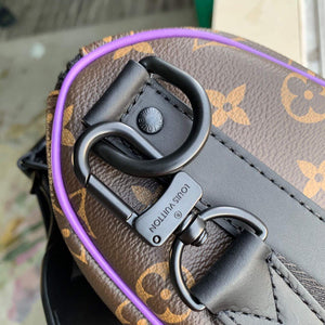 LV M46249 Louis Vuitton Keepall Bandouliere 25 Bag Purple - Default Title - View 7