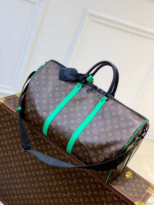 LV M46259 Louis Vuitton Keepall Bandouliere 50 Bag Minty Green - Default Title - View 1