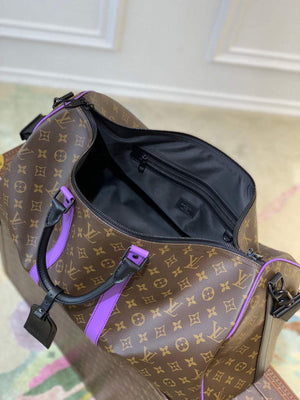 LV M46259 Louis Vuitton Keepall Bandouliere 50 Bag Purple - Default Title - View 8