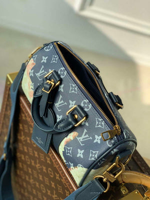 LV M46271 Louis Vuitton Keepall Bandouliere 25 Bag Blue - Default Title - View 7
