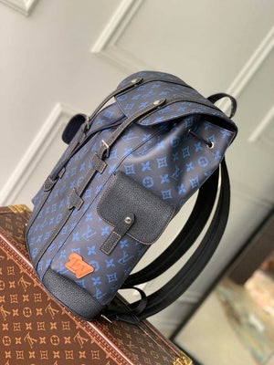 LV M46338 Louis Vuitton Christopher MM Backpack Blue - Default Title - View 3