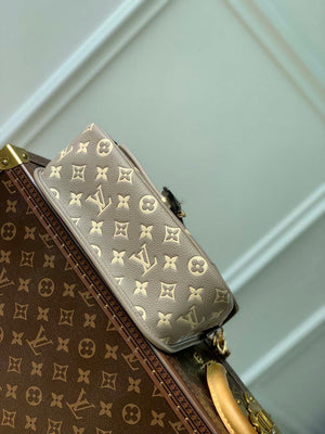 LV M46386 Louis Vuitton Diane Monogram Empreinte Leather Gray with Camel - Default Title - View 4