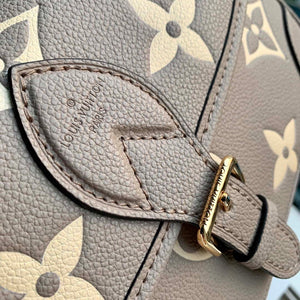 LV M46386 Louis Vuitton Diane Monogram Empreinte Leather Gray with Camel - Default Title - View 6